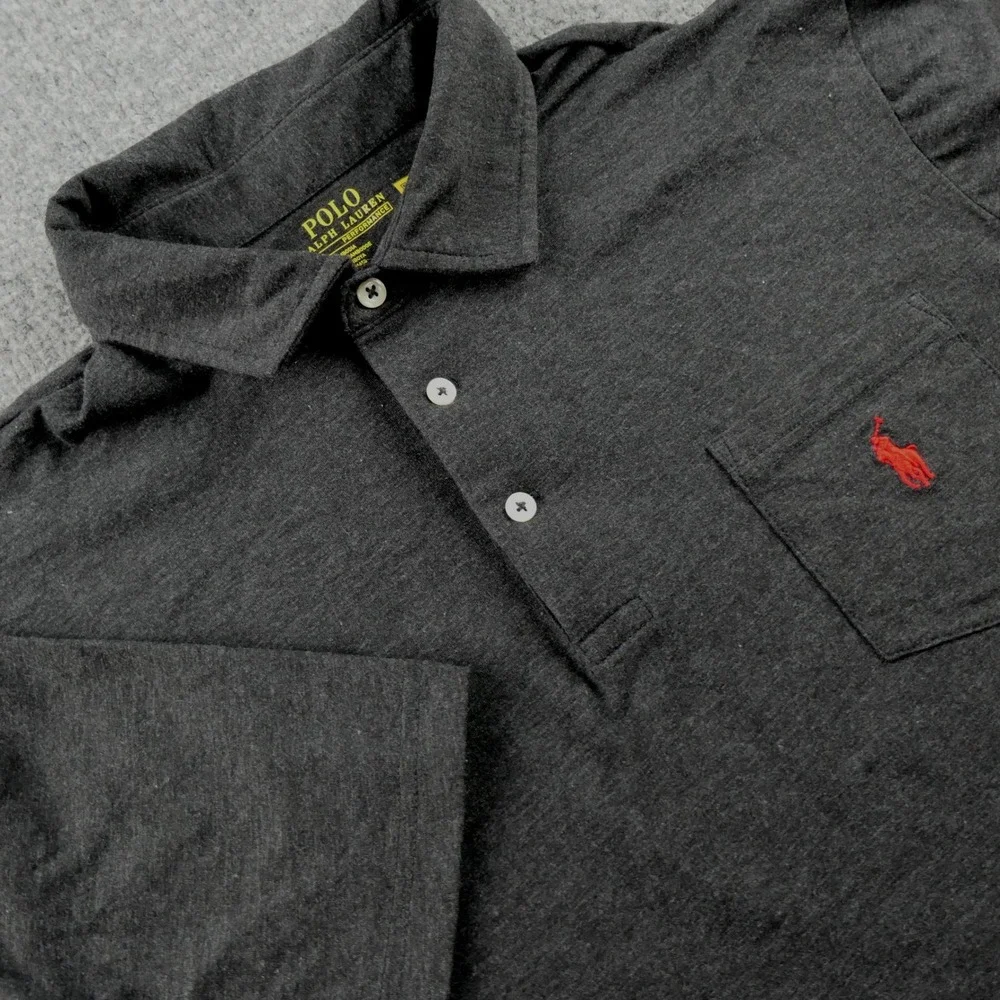 Polo Ralph Lauren Polo Mens Large Performance Black Heather Short Sleeve Golf